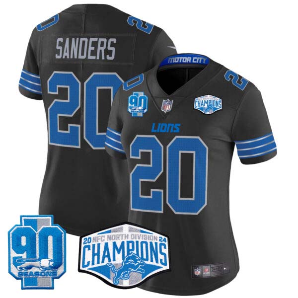Women’s Detroit Lions 2024 NFC North Division Champions Patch Vapor Limited Jersey – All Stitched