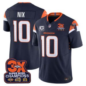 Men’s Denver Broncos 3-Time Champions Patch Vapor Limited Jersey – All Stitched