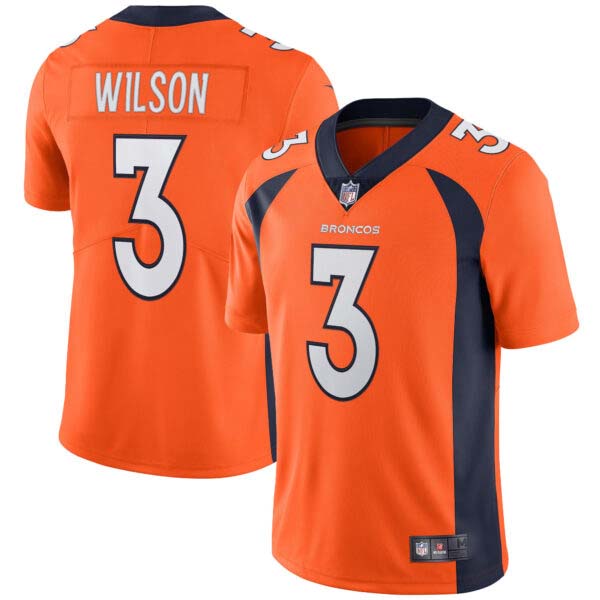 Russell Wilson Denver Broncos Vapor Limited Jersey – Orange – All Stitched
