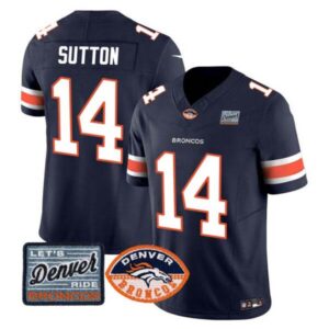 Men’s Denver Broncos Logo Patch Limited Jersey – All Stitched