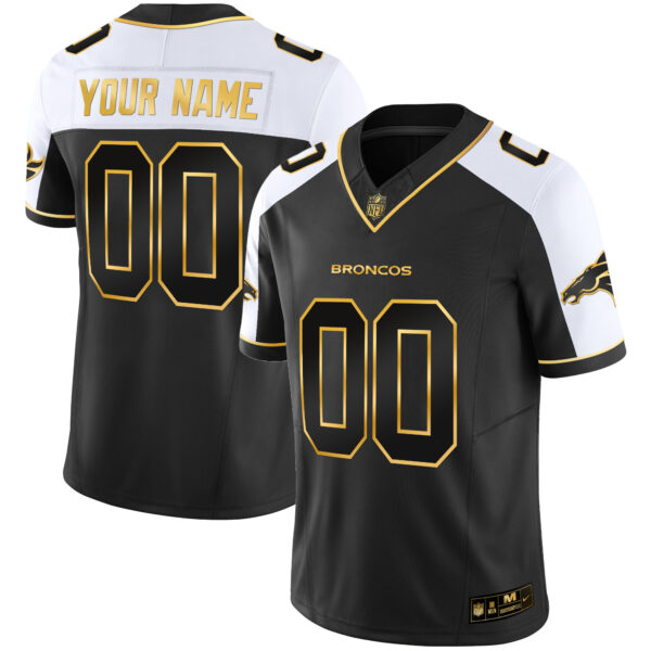Denver Broncos Gold Vapor Limited Custom Jersey – All Stitched