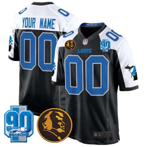 Detroit Lions 2024 90th & John Madden Patch Game Custom Jersey – All Stitched