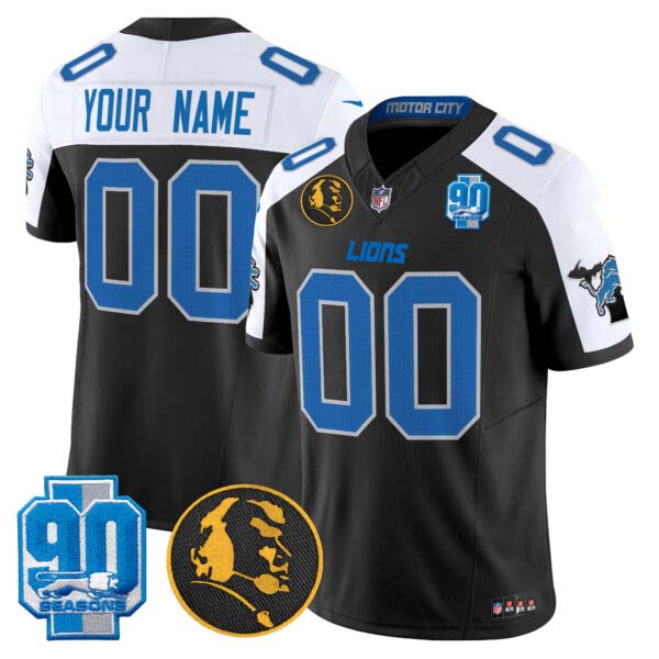 Detroit Lions 2024 90th & John Madden Patch Vapor Limited Custom Jersey – All Stitched