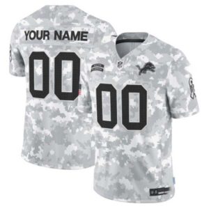 Detroit Lions 2024 Salute to Service Vapor Limited Custom Jersey – Arctic Camo – All Stitched
