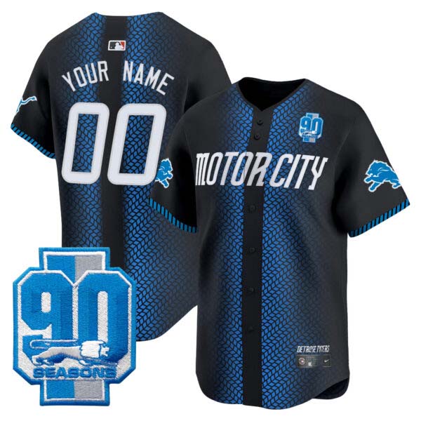 Detroit Lions 90th Year Patch Vapor Premier Limited Custom Jersey – All Stitched