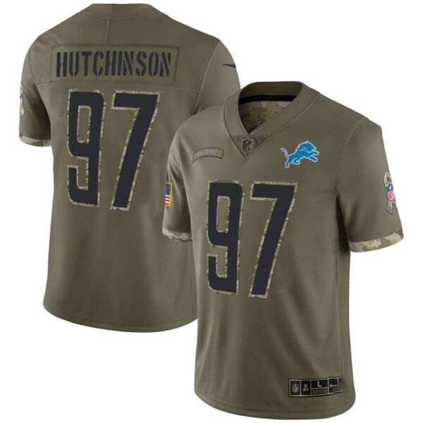 Aidan Hutchinson Detroit Lions Salute To Service Jersey – All Stitched