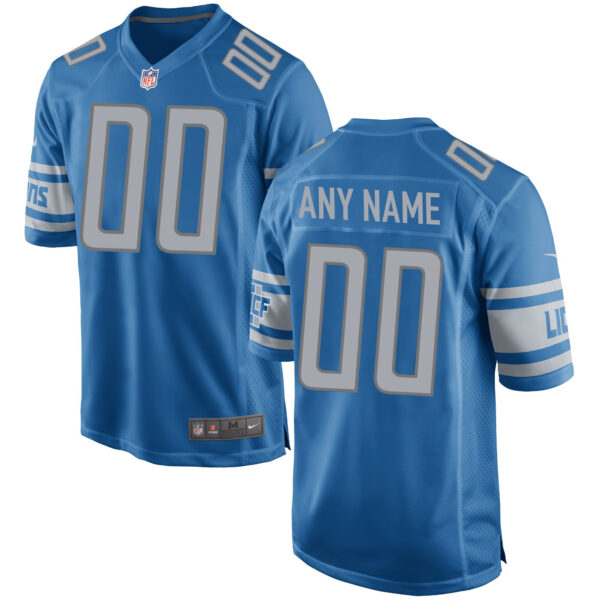 Detroit Lions Blue Custom Jersey – All Stitched