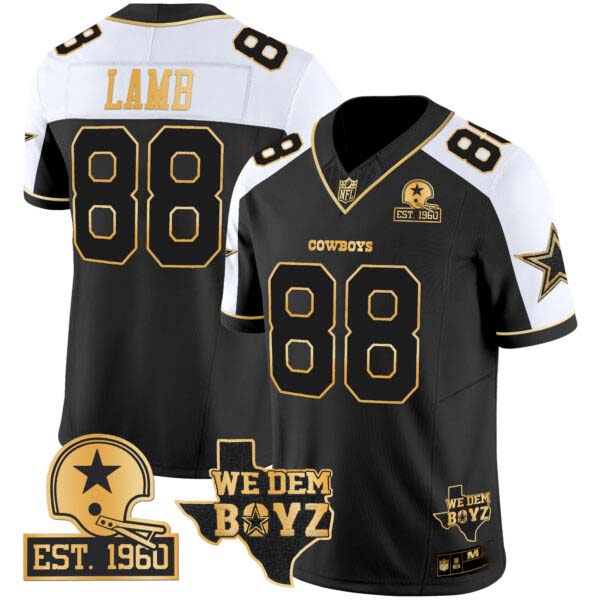 Men’s Cowboys Est. 1960 & We Dem Boyz Patch Gold Vapor Limited Jersey V2 – All Stitched