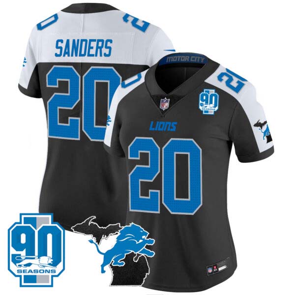 Women’s Detroit Lions 2024 Michigan & 90th Year Patch Vapor Jersey – All Stitched