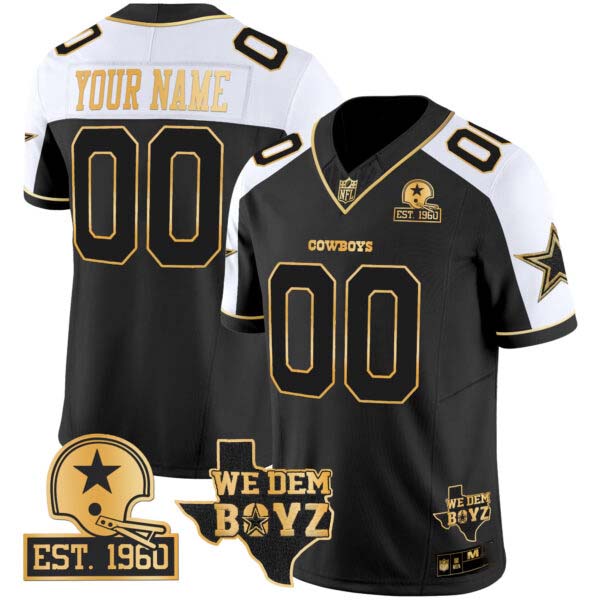 Cowboys Est. 1960 & We Dem Boyz Patch Gold Vapor Limited Custom Jersey V2 – All Stitched