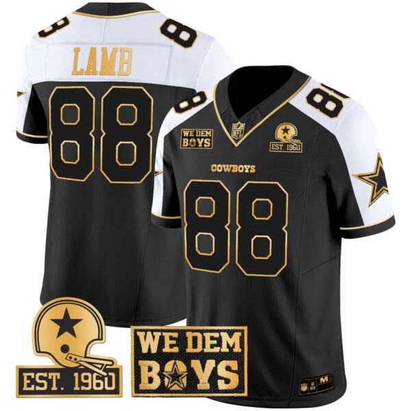 Men’s Cowboys Est. 1960 & We Dem Boyz Patch Gold Vapor Limited Jersey – All Stitched