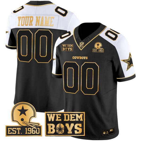 Cowboys Est. 1960 & We Dem Boyz Patch Gold Vapor Limited Custom Jersey – All Stitched