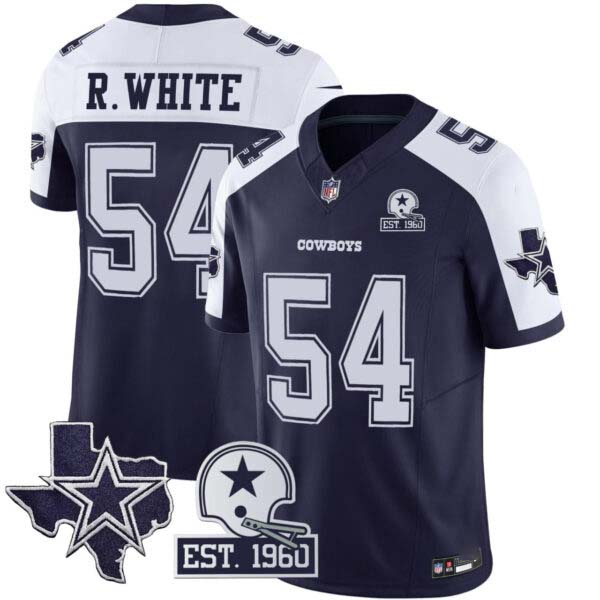 Men’s Randy White #54 Cowboys Throwback Texas Patch Vapor Limited Jersey – All Stitched