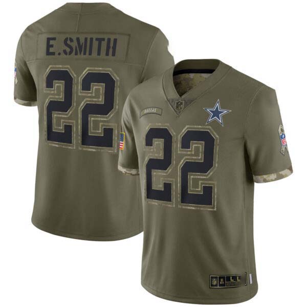 Emmitt Smith Dallas Cowboys Salute To Service Jersey – All Stitched