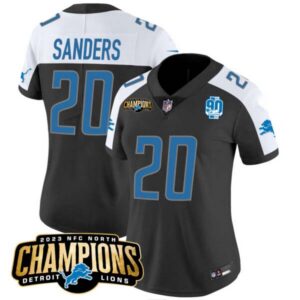 Women’s Detroit Lions 2023 NFC North Champions Patch Vapor Jersey V2 – All Stitched