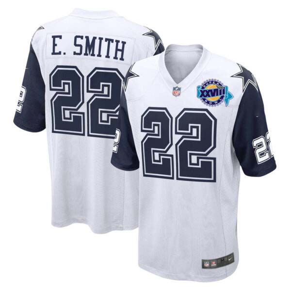 Emmitt Smith Dallas Cowboys Color Rush Super Bowl Patch Jersey – All Stitched