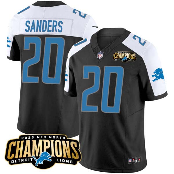 Men’s Detroit Lions 2023 NFC North Champions Patch Vapor Jersey – All Stitched