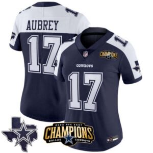 Women’s Cowboys 2023 NFC East Champions Patch Vapor Jersey – All Stitched