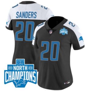 Women’s Detroit Lions 2023 NFC North Division Champions Patch Vapor Jersey – All Stitched