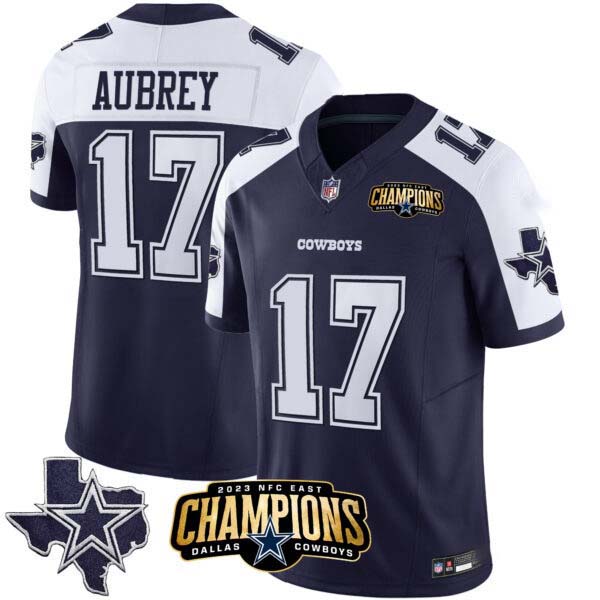 Men’s Cowboys 2023 NFC East Champions Patch Vapor Jersey – All Stitched