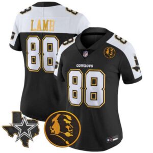 Women’s Cowboys Texas & John Madden Patch Gold Trim Vapor Jersey – All Stitched