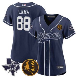 Women’s Cowboys Texas & John Madden Patch Baseball Jersey – All Stitched