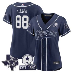 Women’s Cowboys Texas Patch Baseball Jersey – All Stitched