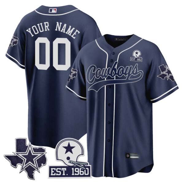 Cowboys Texas Patch Baseball Custom Jersey – All Stitched