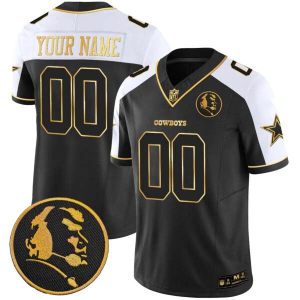 Cowboys John Madden Patch Gold Vapor Custom Jersey – All Stitched