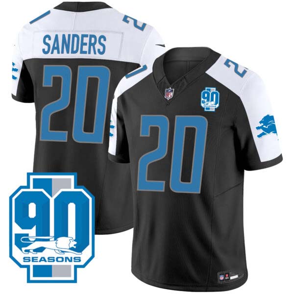 Men’s Detroit Lions 90th Year Patch Jersey – All Stitched