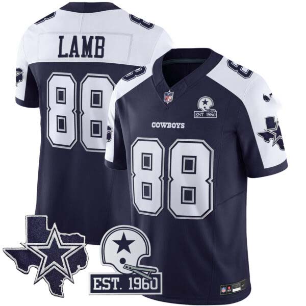 Men’s Cowboys Throwback Texas Patch Vapor Limited Jersey – All Stitched