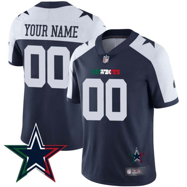 Cowboys Mexico Vapor Custom Jersey – All Stitched
