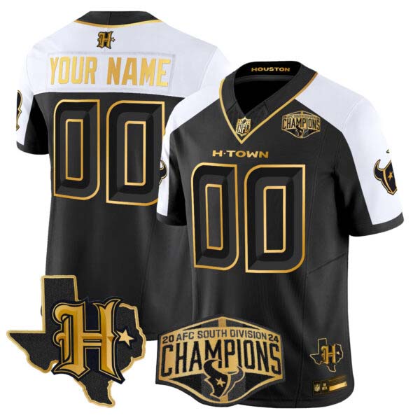 Houston Texans 2024 AFC South Division Champions Patch Gold Vapor Limited Custom Jersey – All Stitched