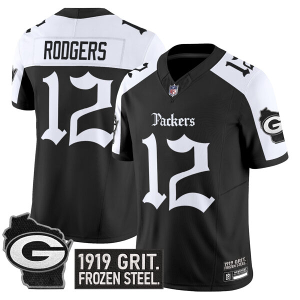 Men’s Green Bay Packers ‘Gothic Frozen Tundra Edition’ Vapor Limited Jersey – All Stitched