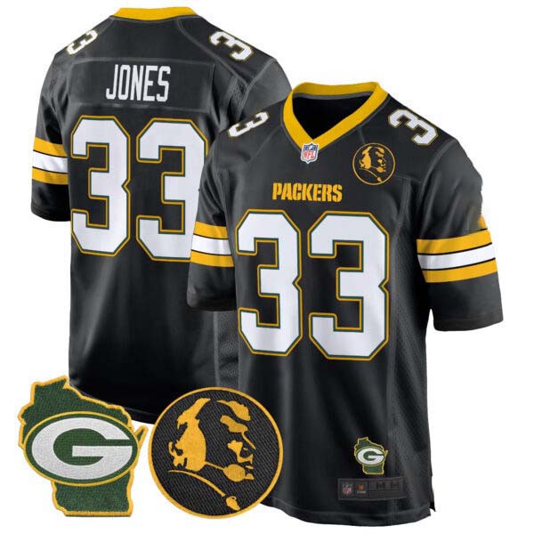 Men’s Packers John Madden & Home Patch Game Jersey – All Stitched