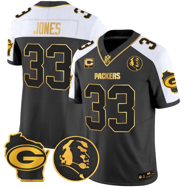 Men’s Packers John Madden & Home Patch Gold Vapor Limited Jersey – All Stitched
