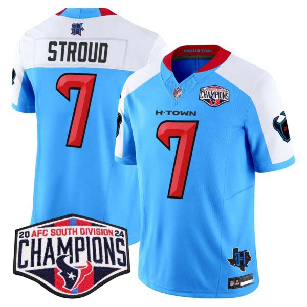 Men’s Houston Texans 2024 AFC South Division Champions Patch Vapor Limited Jersey – All Stitched