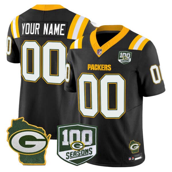 Packers 100th Season & Home Patch Vapor Limited Custom Jersey – All Stitched