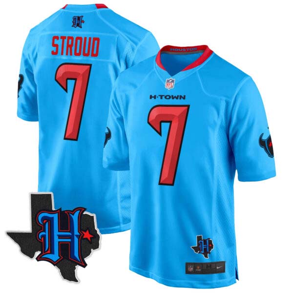 Men’s Houston Texans 2024 Texas Patch Game Jersey – All Stitched
