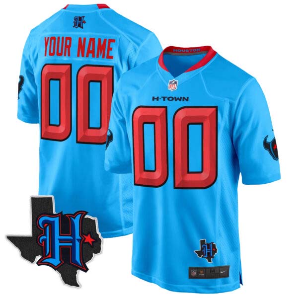 Houston Texans 2024 Texas Patch Game Custom Jersey – All Stitched
