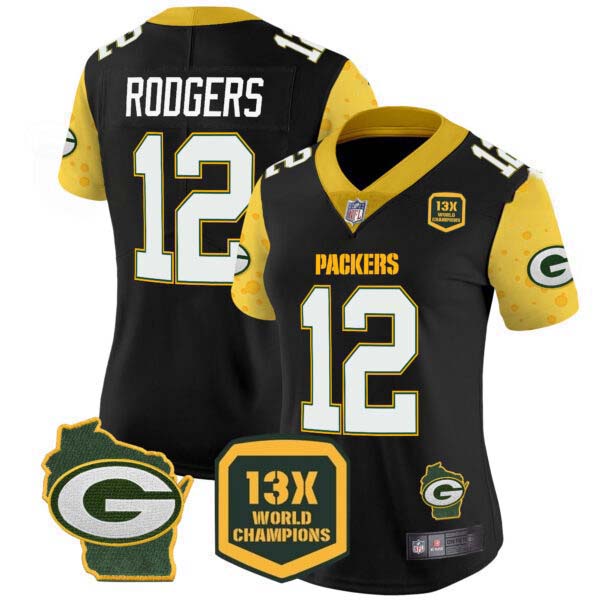 Women’s Packers Cheese Vapor Limited Jersey – All Stitched