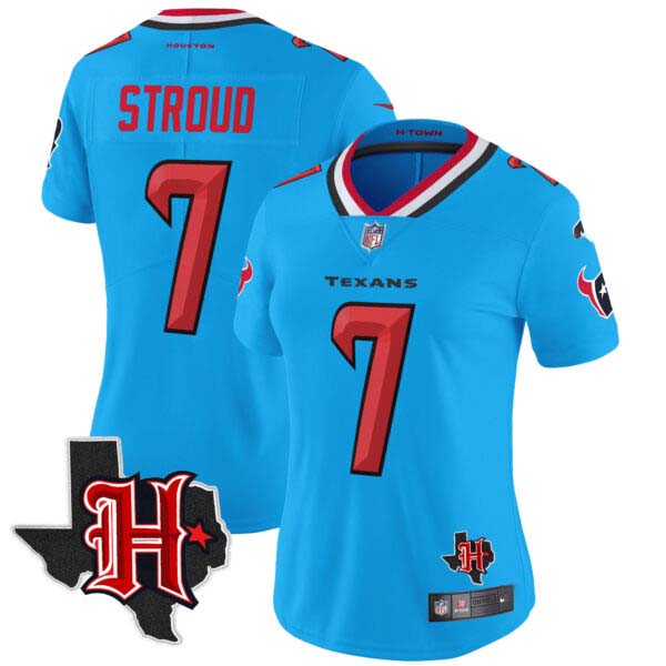 Women’s Houston Texans 2024 Texas Patch Vapor Limited Jersey V5 – All Stitched
