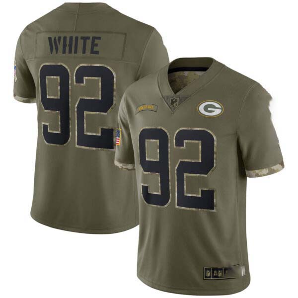 Reggie White Green Bay Packers Salute To Service Jersey – All Stitched