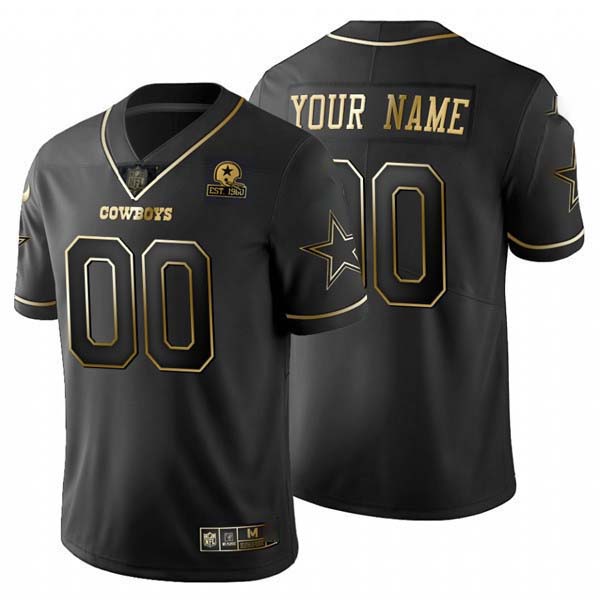 Cowboys Black Gold & Black Silver Custom Name and Number – All Stitched