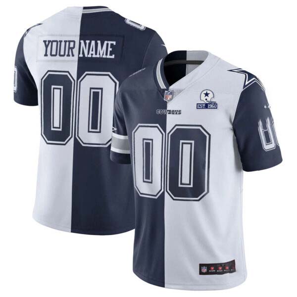 Dallas Cowboys Split Custom Jersey – All Stitched