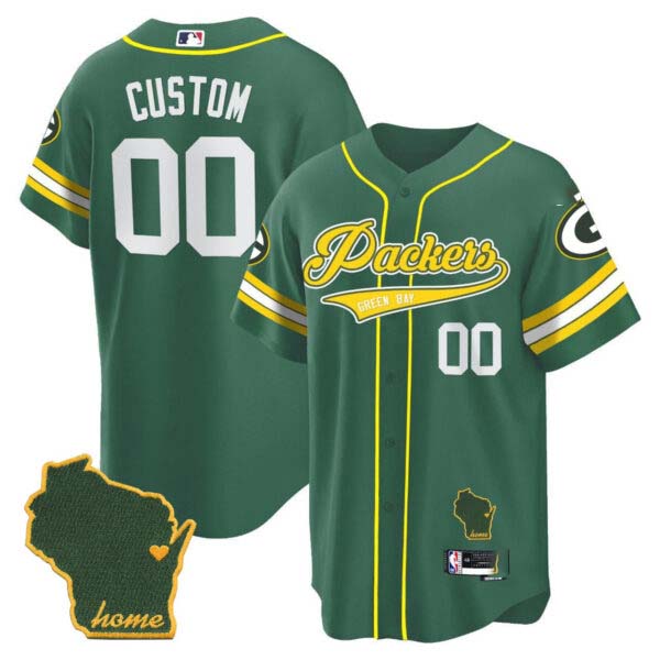 Green Bay Packers Baseball Custom Jersey – All Stitched