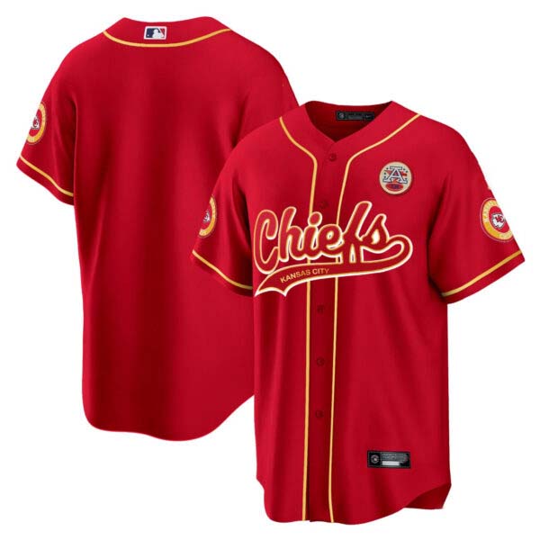 Kansas City Chiefs Baseball Jersey – All Stitched