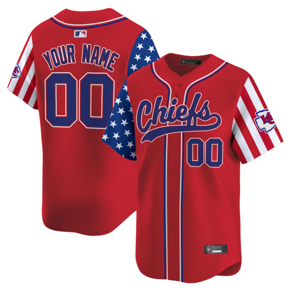 Kansas City Chiefs 2025 Independence Day Vapor Baseball Custom Jersey – All Stitched