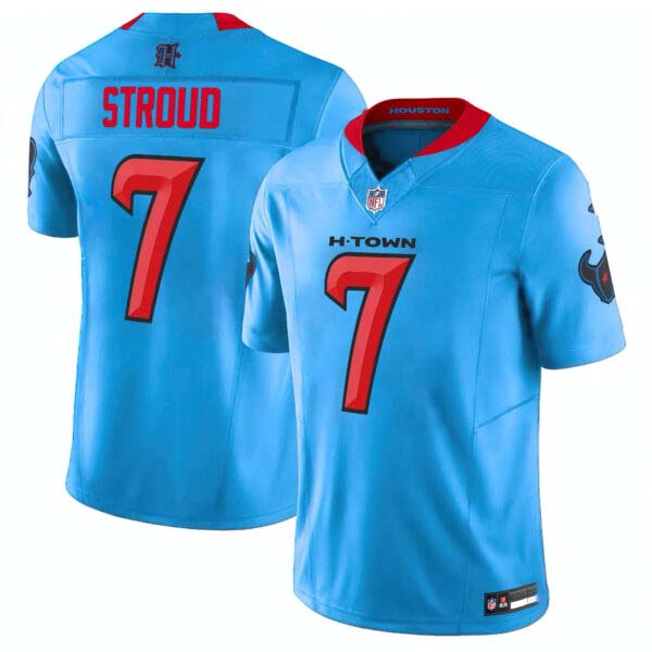 Men’s Houston Texans 2024 Vapor Limited Blue Jersey – All Stitched