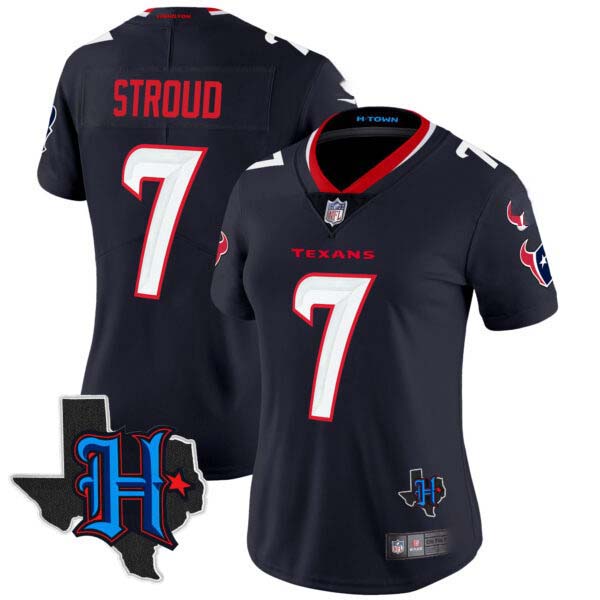 Women’s Houston Texans 2024 Texas Patch Vapor Limited Jersey – All Stitched